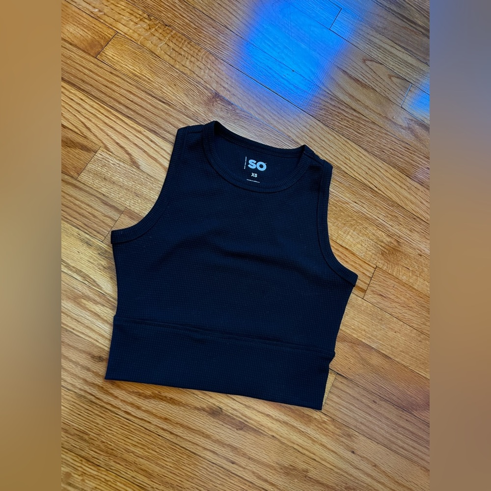 sonoma- brand new women’s high neck waffle knit crop top with razorback
